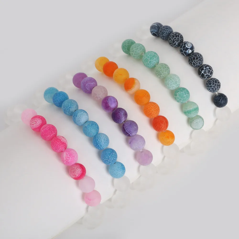 Каменный браслет 8 мм бусины из натурального окрашенного драгоценного камня с