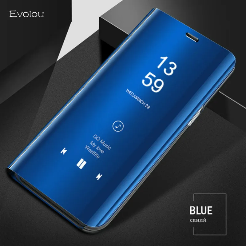 Зеркальный умный флип чехол для Huawei Honor 7A PRO кожаные чехлы телефонов Y5 Y6 Y7 Y9 Prime 2018