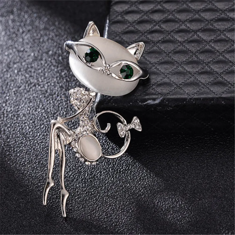 Модные опаловые Стразы хрустальные маленькие булавки для кошек блестящая брошь