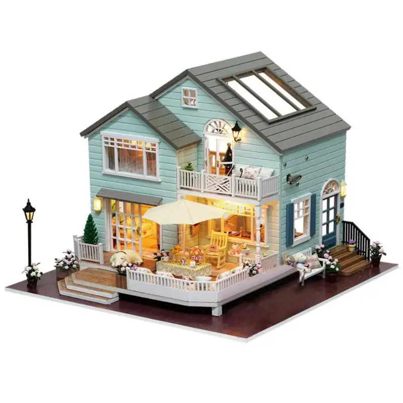Кукольный дом DIY 3D деревянные Miniaturas мини кукольный домик мебель С Пылезащитным покрытием Развивающие игрушки для детей девочка подарок на день рождения