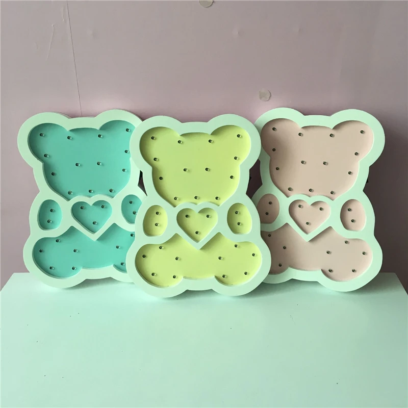 Креативные светодиодные деревянные повесить трубку с милым медведем Детские для