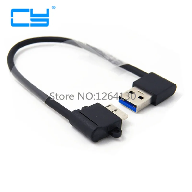 20 см USB 3 0 левый угловой A штекер Micro B Male 10 Pin короткий адаптер AM/ MicroB кабель для