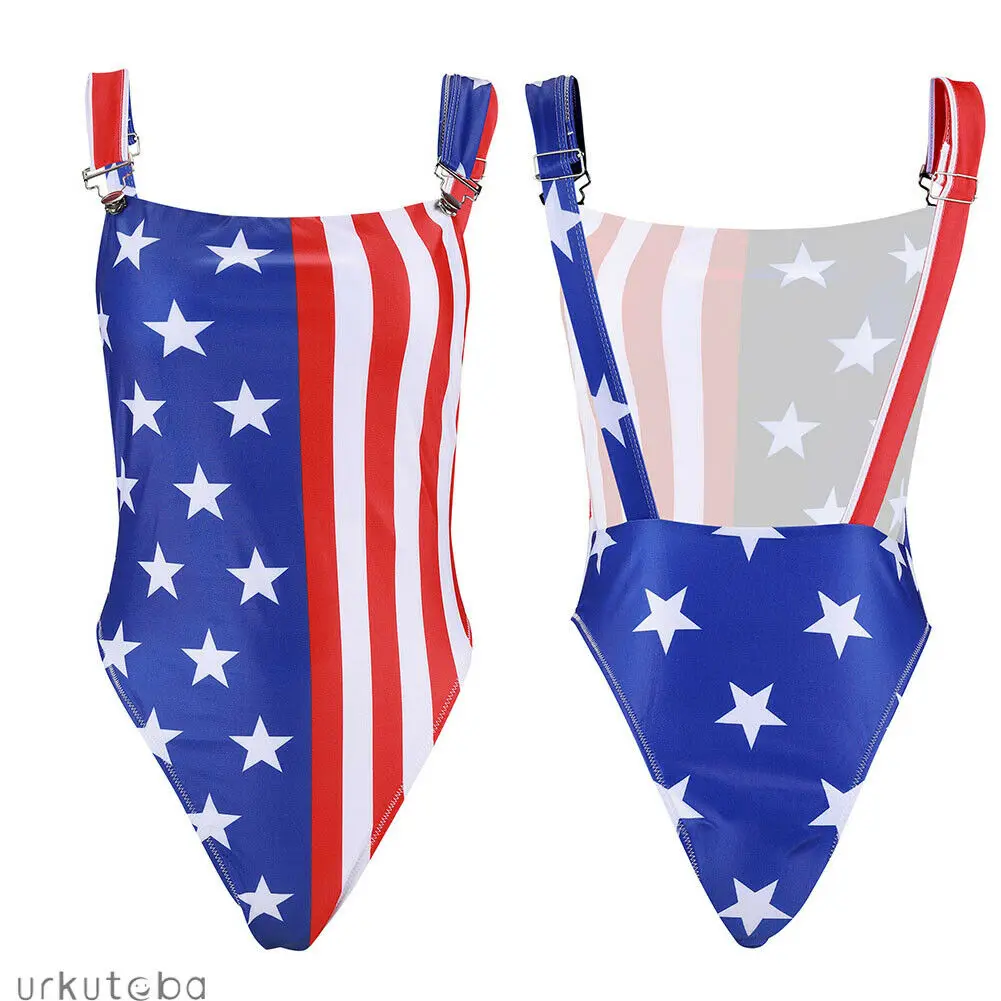 2019 Новые горячие женские купальники одна деталь американский флаг спинки
