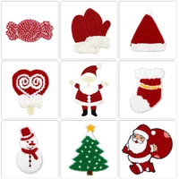 christmas gift christmas tree ornament santa claus snowman embroidery sew on patches for clothing appliqued decor of children