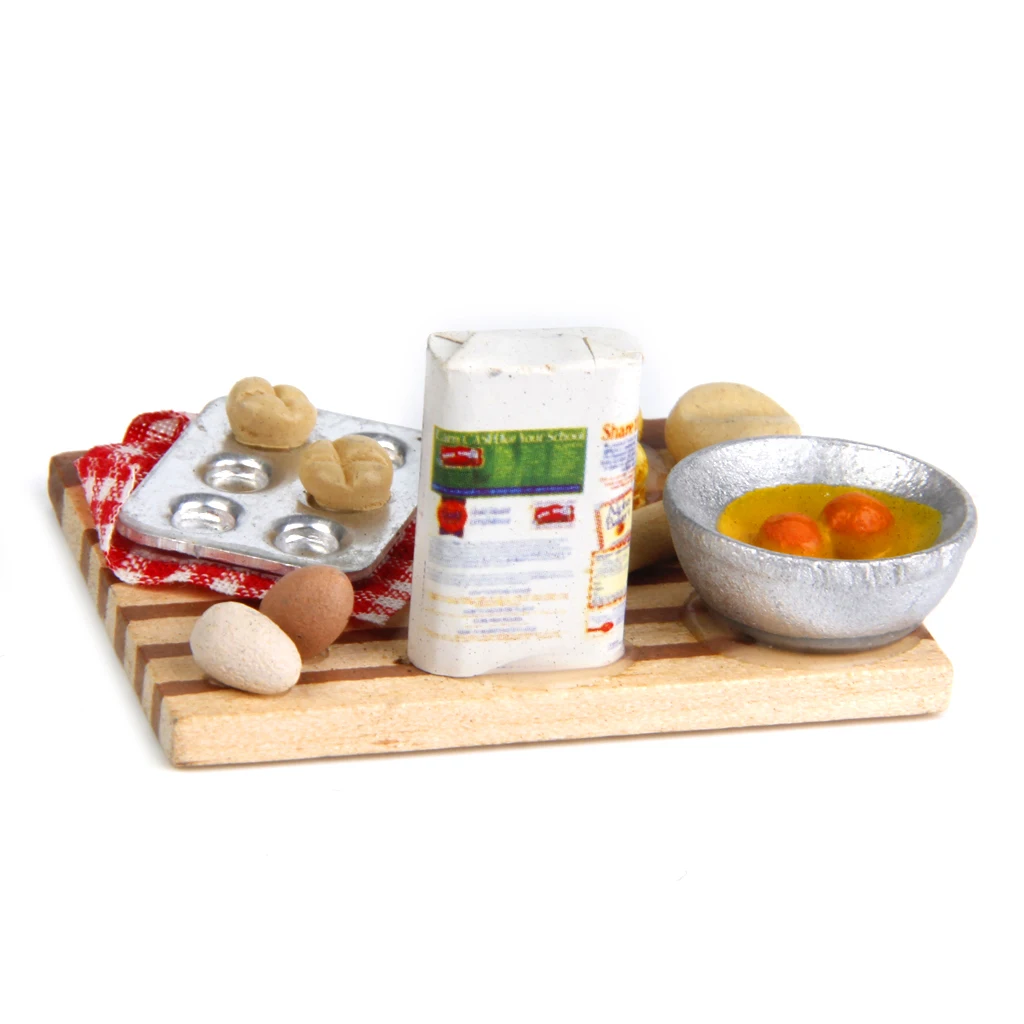 Красочные 1 набор 1/12 кукольный домик миниатюрная Кухня Еда яйца молочный хлеб на