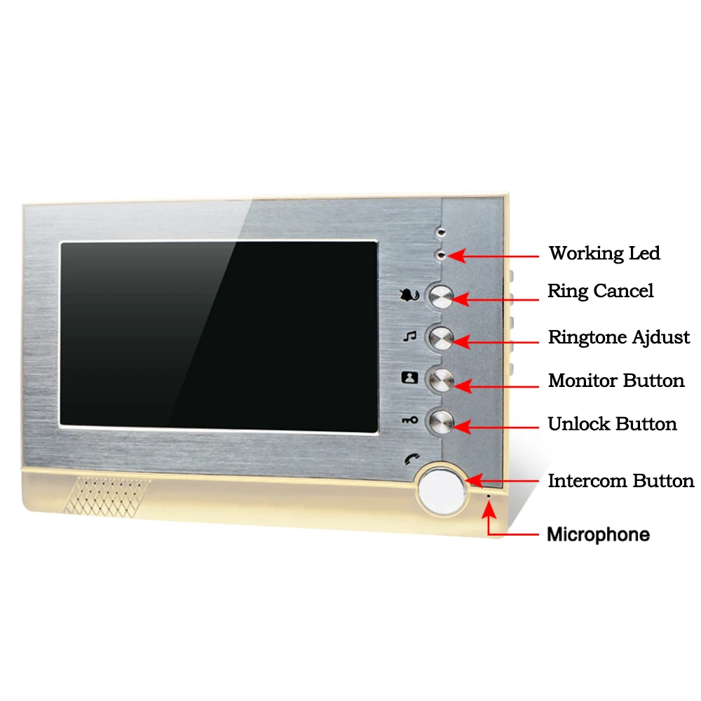 7 дюймов Цвет TFT-LCD монитор проводной видеодомофон домофон домашние дверь блока памяти телефона Запись рамка для фотографий 32G SD карты