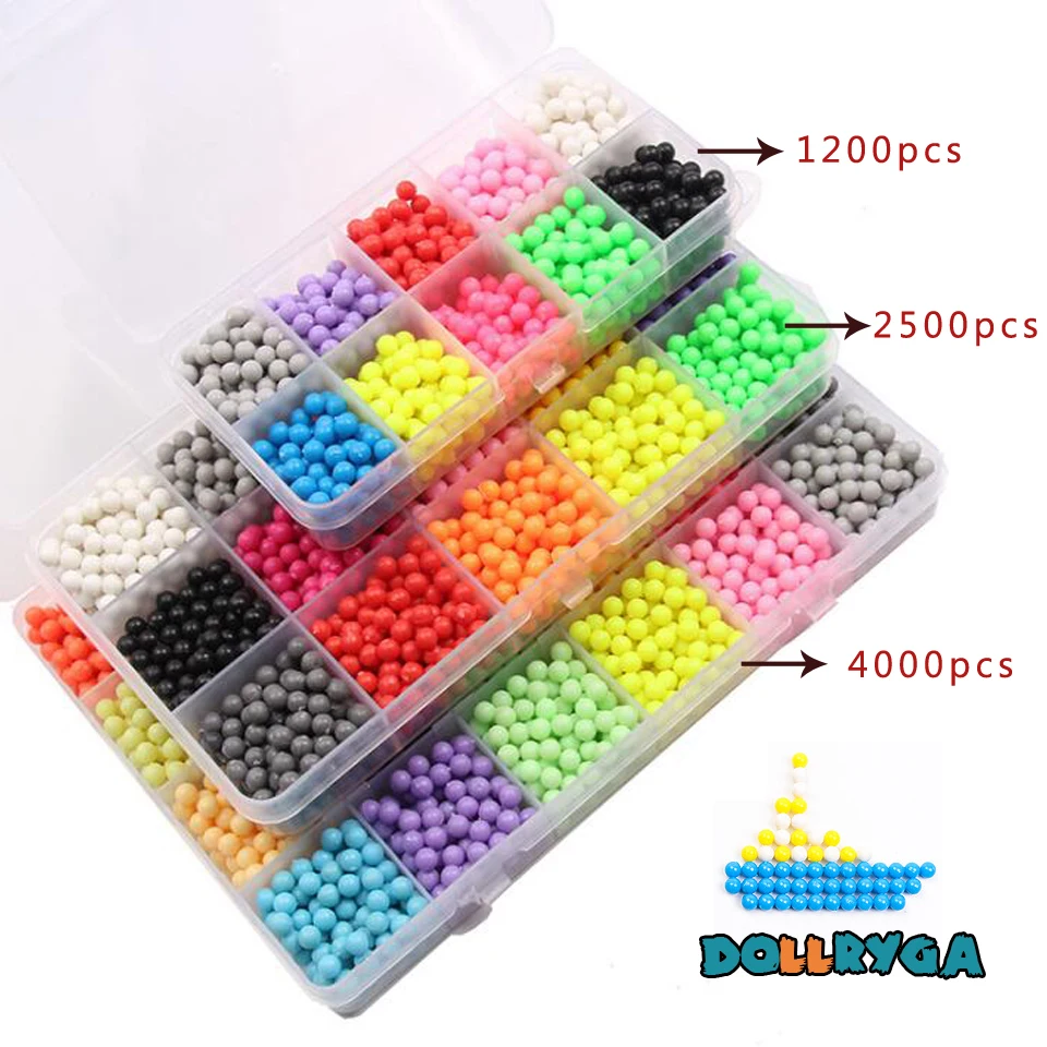 Набор Бусин DOLLRYGA из пазлов Bolas Aqua Hama 5 мм Подарочный браслет для девочек ткацкий