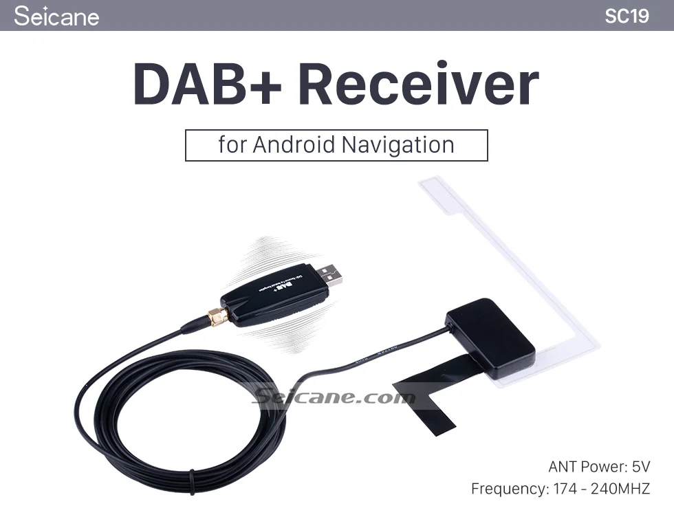Seicane 12 В USB цифровой DAB+ автомобильный Радио тюнер приемник RDS антенна для Android автомобильный аудио DVD gps Автомобильный Радио с 4,4/5,1/6,0/7,1