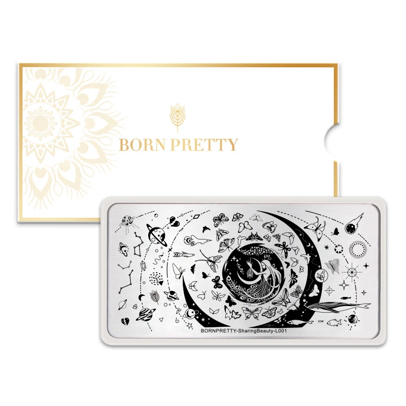 Прямоугольная пластина для стемпинга BORN PRETTY из нержавеющей стали шаблоны