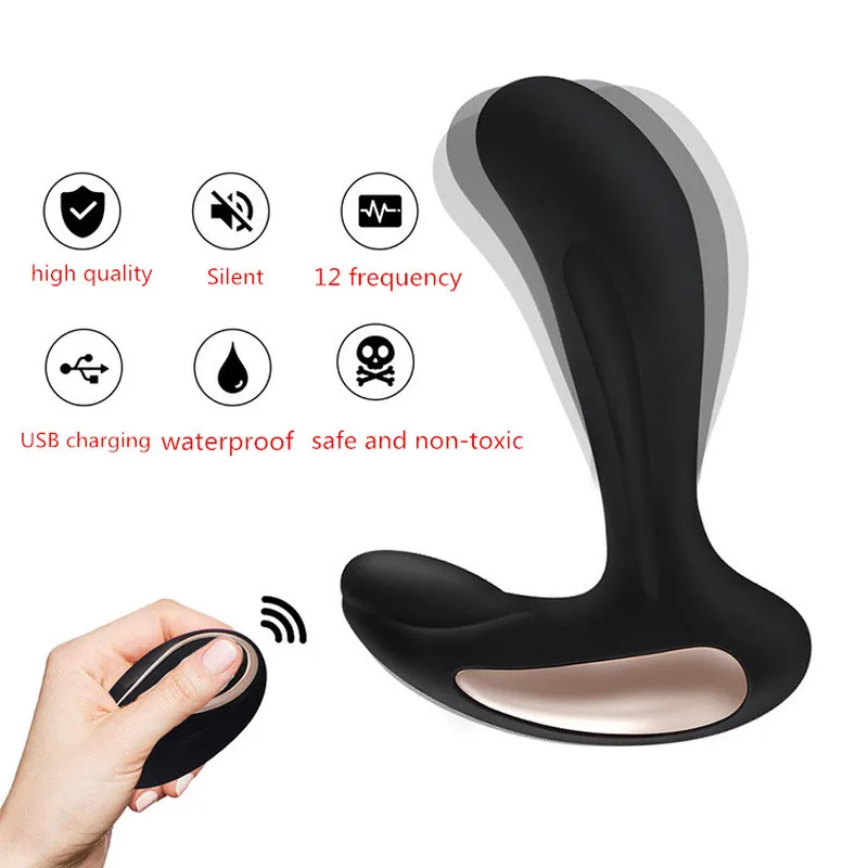 12 Frequency Vibration Anal Plug Prostate Massage USB Charging G Spot Electric Butt Adult Sex Toys for Men. | Красота и здоровье