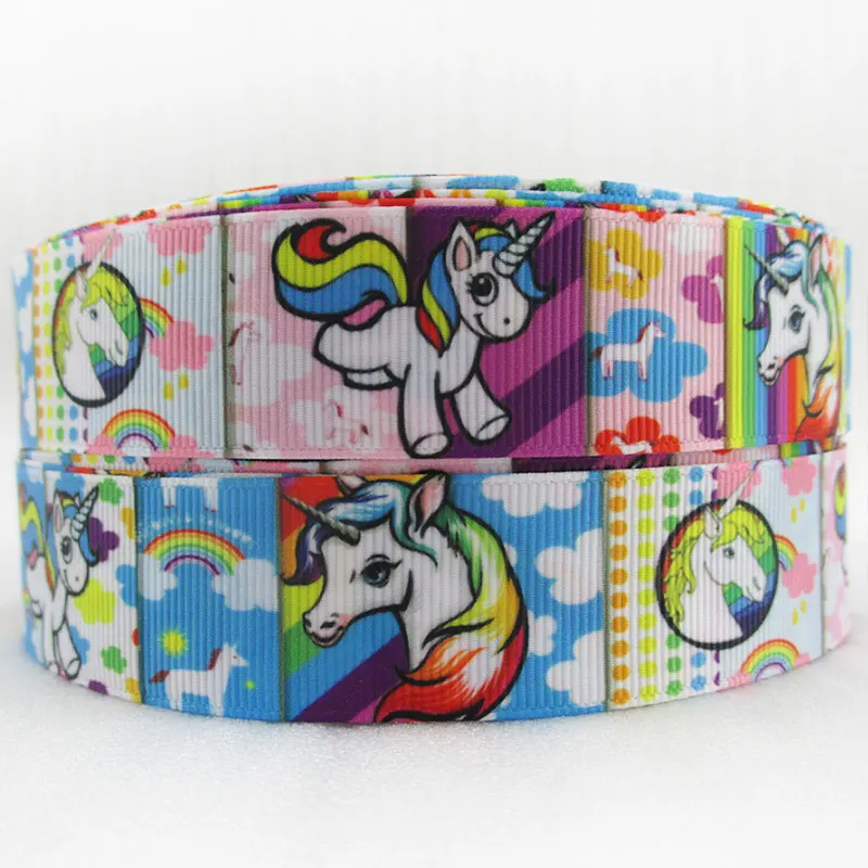 ePacket 1'' 25mm Unicorn grosgrain ribbon printed unicorn pattern polyester 10 yards | Дом и сад