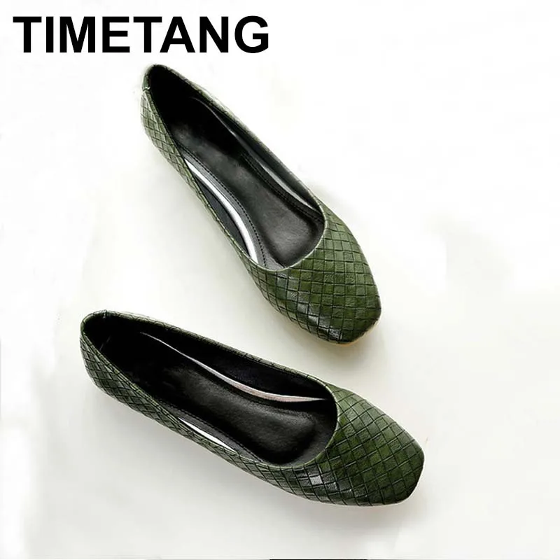 TIMETANG/сезон весна-осень; женские модные Нескользящие балетки на плоской подошве; мягкая обувь с квадратным носком на плоской подошве; повседневная мягкая обувь; C106