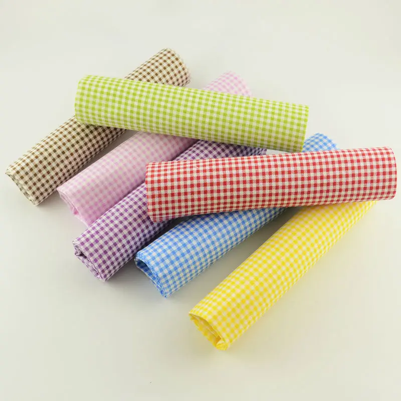 Colored Check Design 7PCS/lot Cotton Fabric Patchwork Other Sewing Project Cloth Dolls Cutting Pieces Quilting Meter Toys Tecido|doll goggles|toy