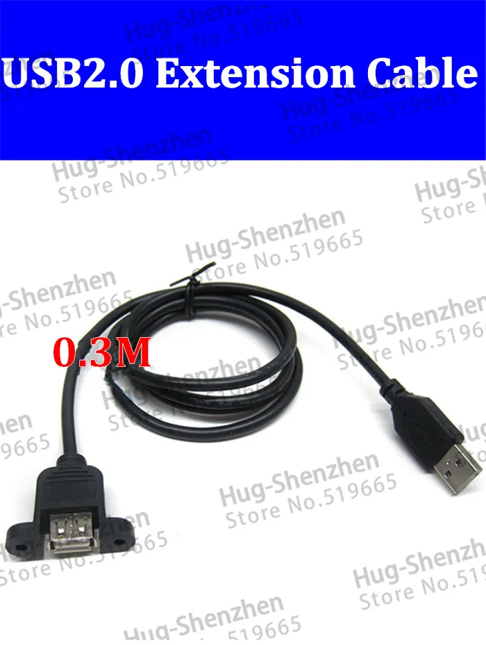 

10 шт., Удлинительный Кабель USB 2,0 (штекер-гнездо), 0,3 м