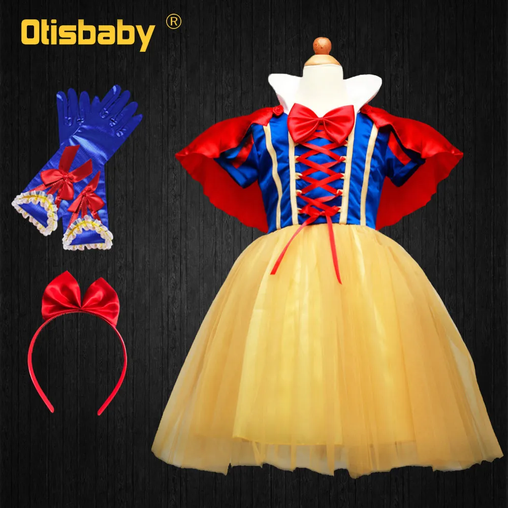 HOT Summer Girls Snow White Princess Dresses for Kids Baby Girl Cosplay Costume Birthday Clothes Children's Party Dress Clothing | Детская