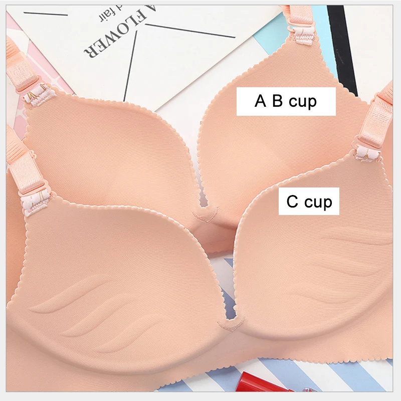 

Women Floral Push Up Seamless Bra Sexy Lingerie Flower Print Gathered Bras One-Piece Underwear