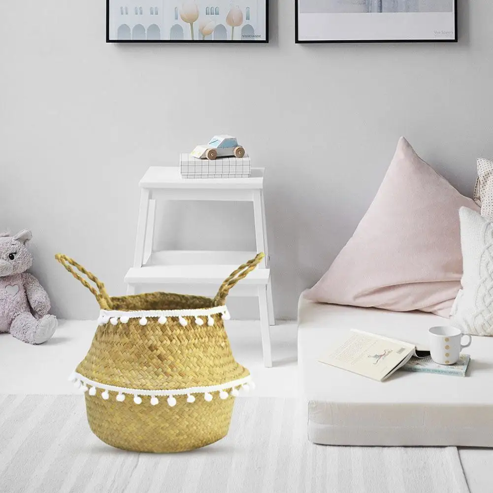 Пляжная Соломенная Сумка тоут оригинального цвета плетеная ручная корзина из