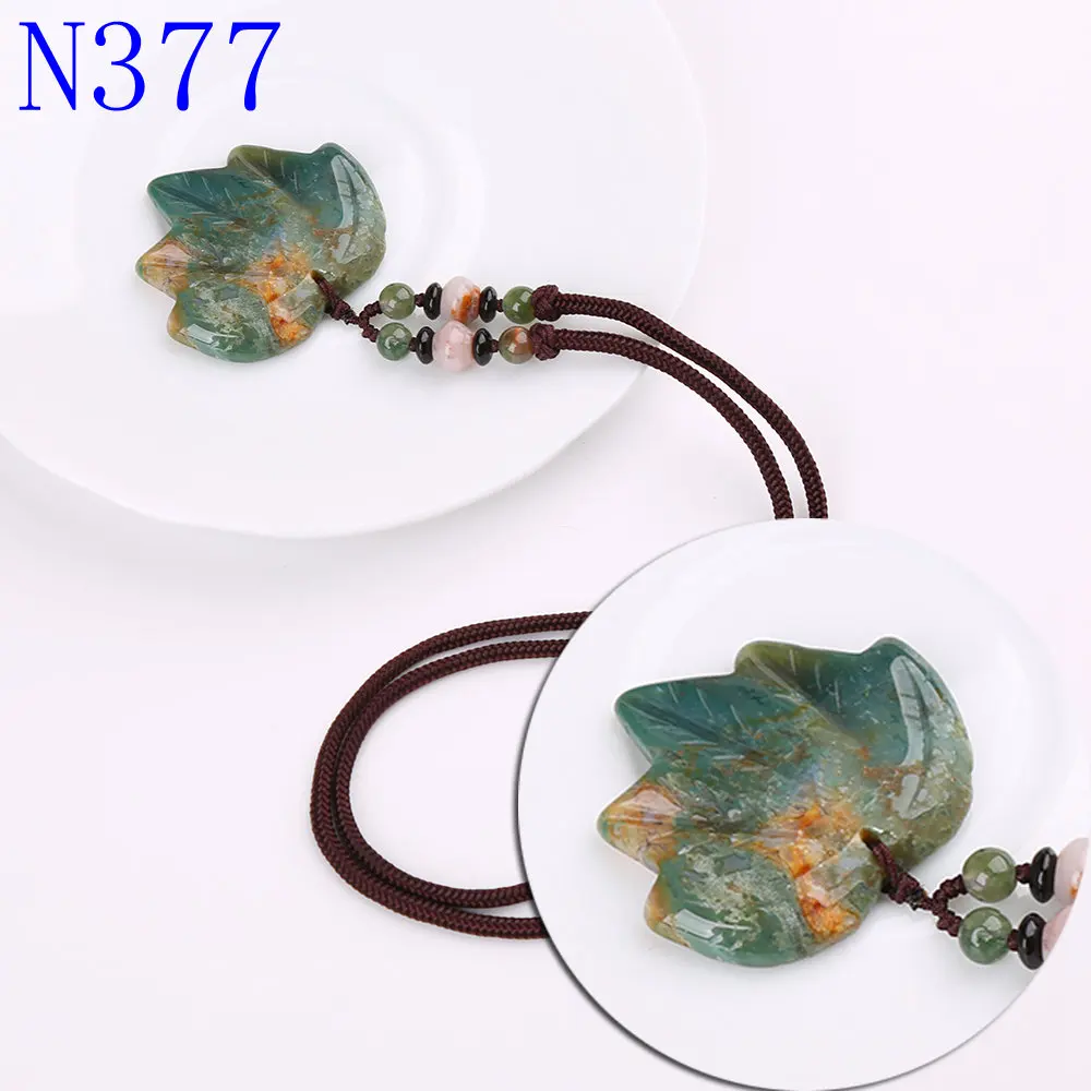 Aquatic agate Yumten бирюзовый кулон ожерелье кленовый лист цепочка на свитер аксессуары женские модные украшения натуральный камень мощность драгоценный камень подарок подвеска женская цепочки женские - Цвет камня: Aquatic agate