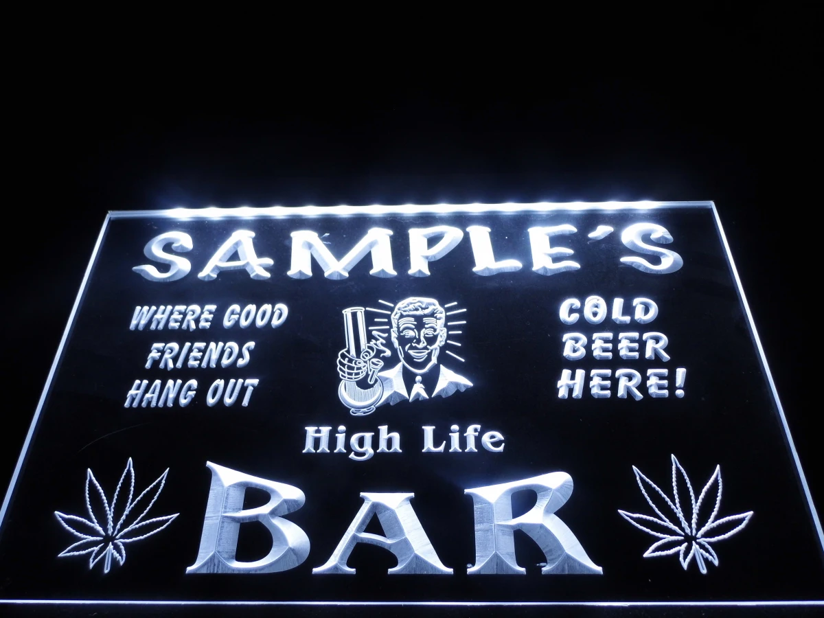 DZ082-Имя персонализированные пользовательские сорняк Конопля High Life пивной бар