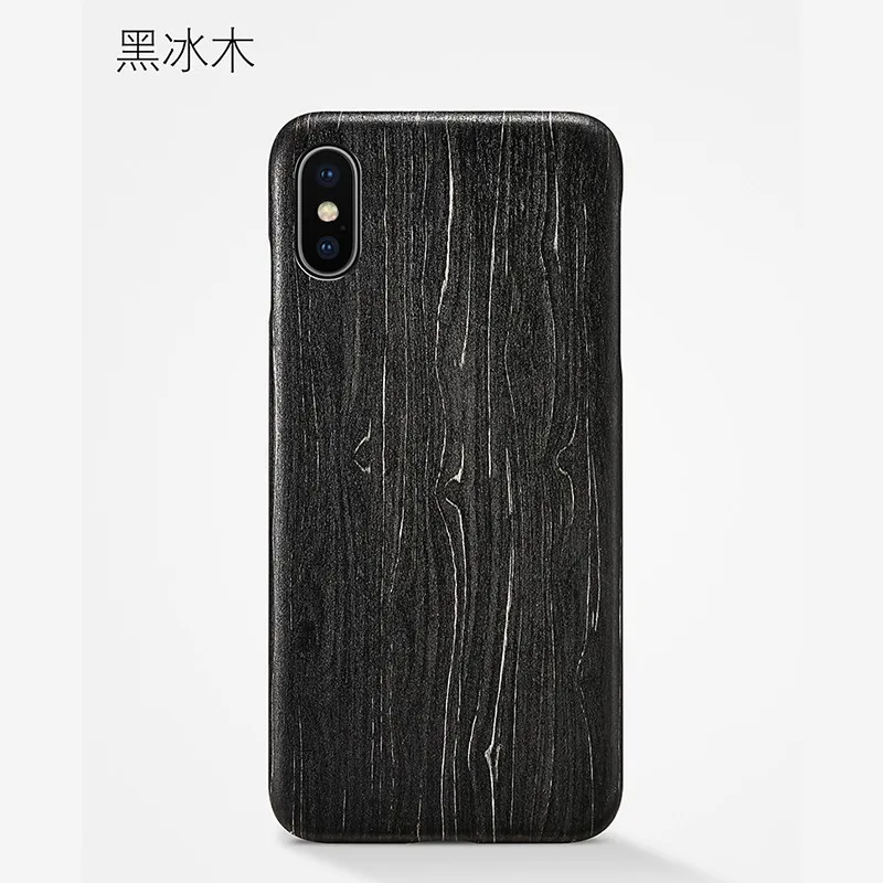 Натуральный Деревянный чехол для телефона для Iphone XS, чехол, черное ледяное дерево, гранат, орех, палисандр для XS MAX для XR - Цвет: black ice wood