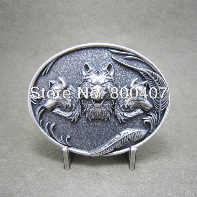 

Silver Plated Western Wolves Oval Belt Buckle BUCKLE-WT012SL In Stock