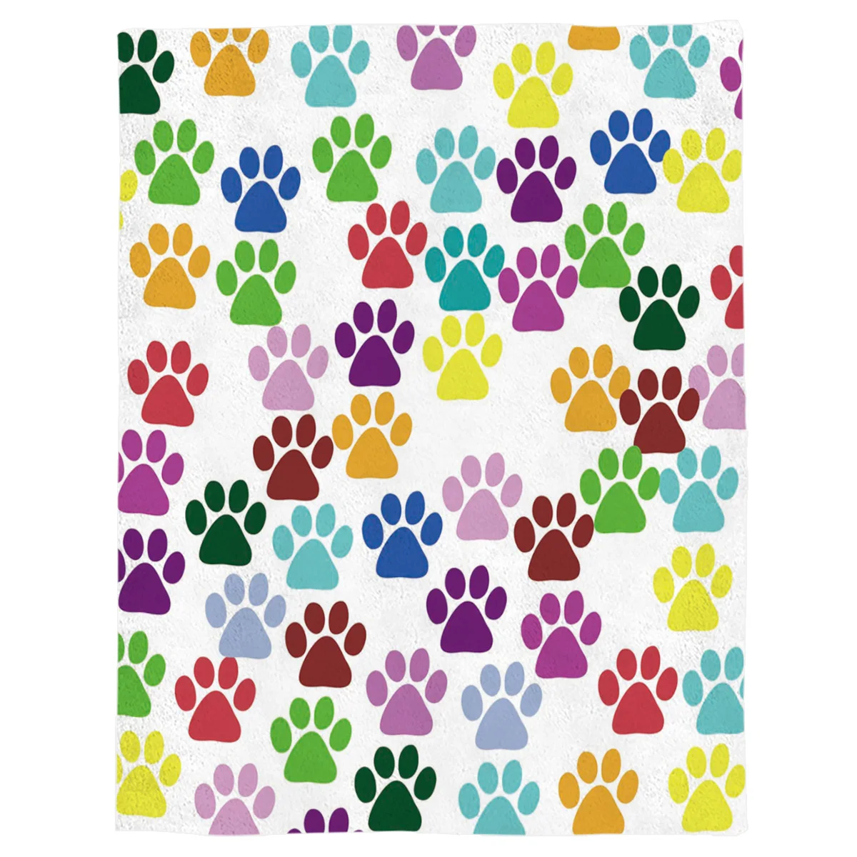 Цветное одеяло из микрофибры с принтом следы собаки|Одеяла| |