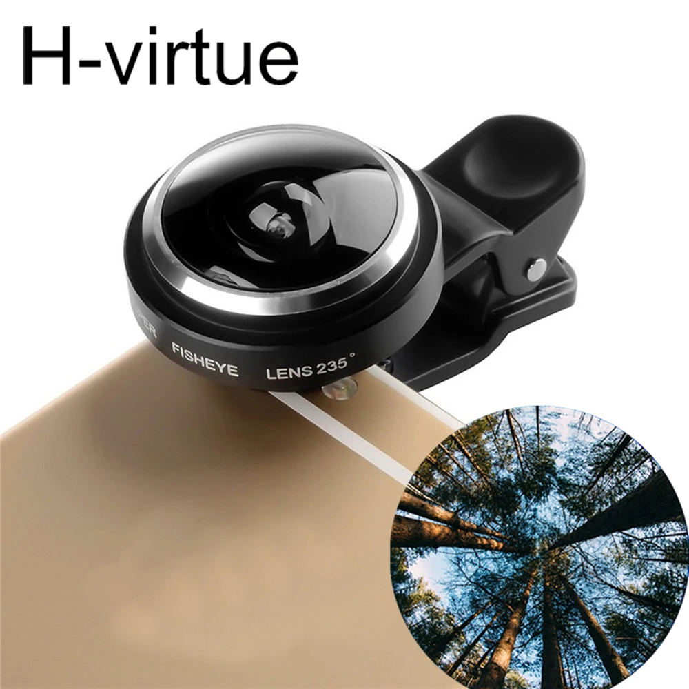 Universal 235 Degree Super Fish Eye Mobile Phone Camera Lenses For iPhone Lens Wide Angle HD Metal Clip-on Fisheye |