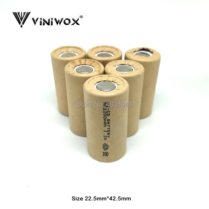 Электрические батареи 1,2 V SC 2200mAh Ni-CD аккумуляторная батарея Электроинструмент батареи Subc ячейки DIY до 7,2 V 9,6 V 12V аккумуляторные блоки