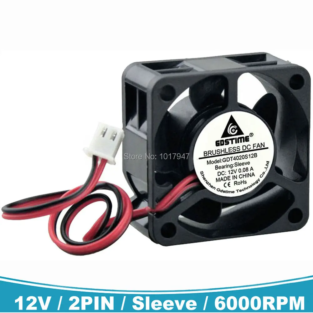 10 шт. в партии Gdstime DC 12 В 2Pin 40 мм 40x40x20 4020 4 см мини воздушный проточный двигатель