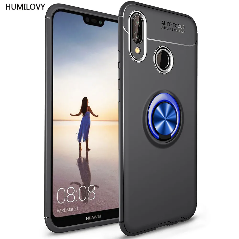 Для huawei P Smart 2019 чехол для Чехол держатель кольца пальца Мягкая силиконовая задняя