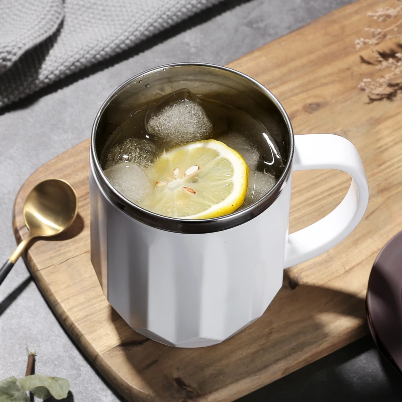Office Mug 400ml Milk Cup Thermal Tumble With Handle Stainless Steel Tea Coffee For Water Keep Warm Juice | Дом и сад