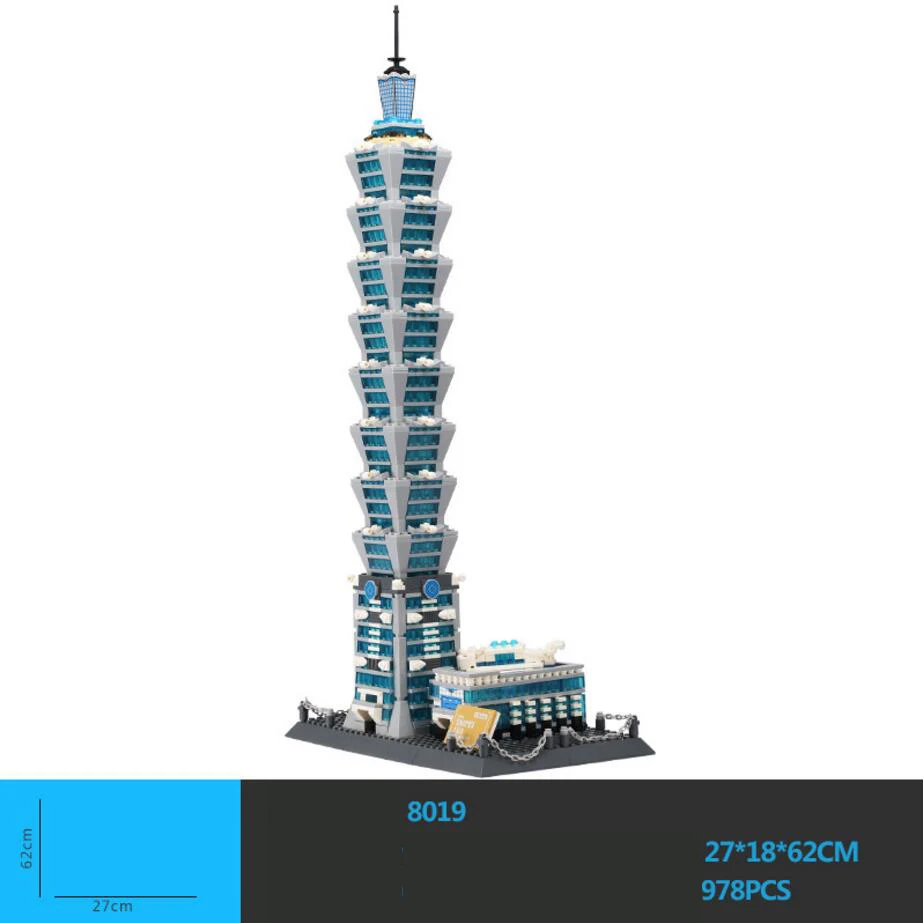 

Hot world famous Architecture china Taipei 101 tower building block model bricks educational toys collection for kids adult gift