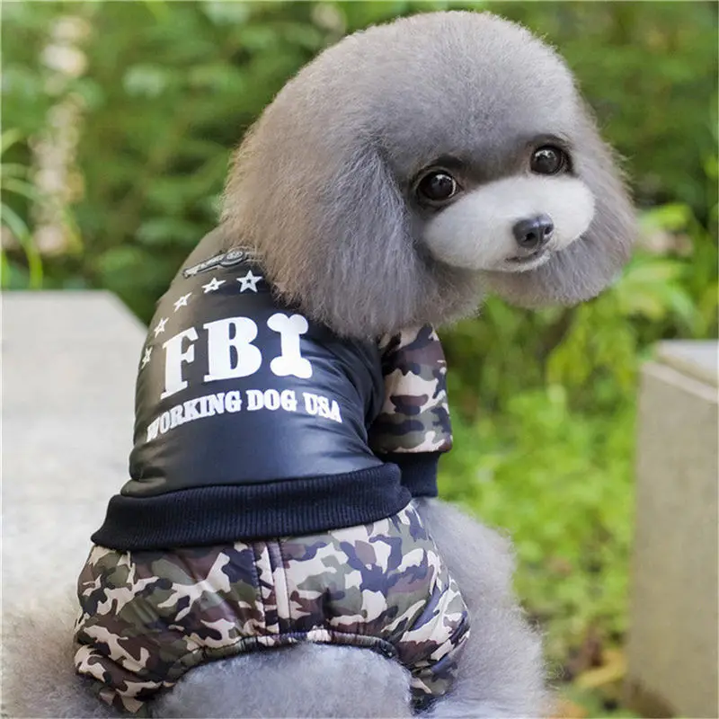 Одежда для собак и спасательные куртки камуфляжный костюм FBI комбинезон зимнее