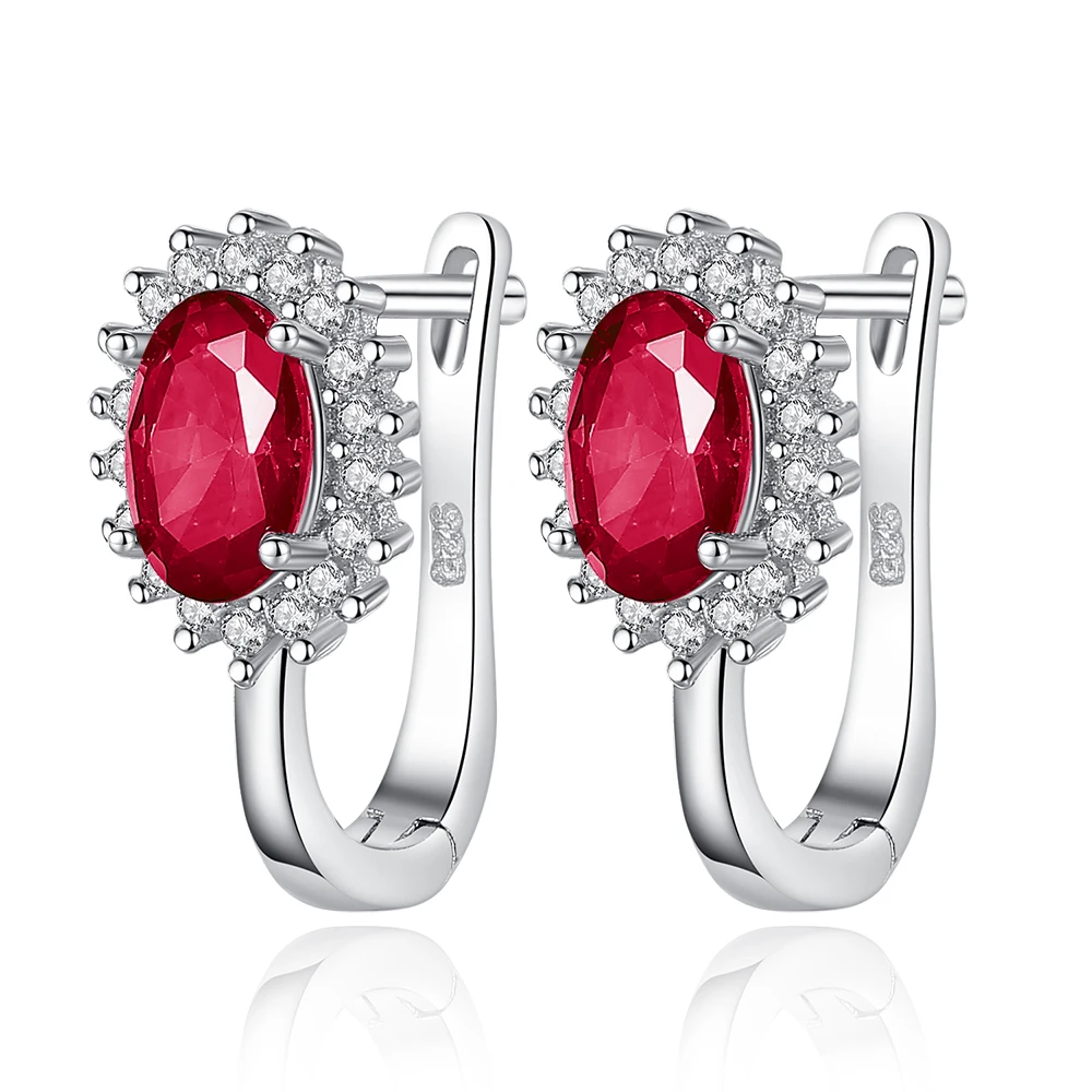 ELESHE ювелирный набор из стерлингового серебра 925 пробы Циркон Bijoux красные хрустальные свадебные аксессуары вечерние серьги ожерелье для женщин подарок