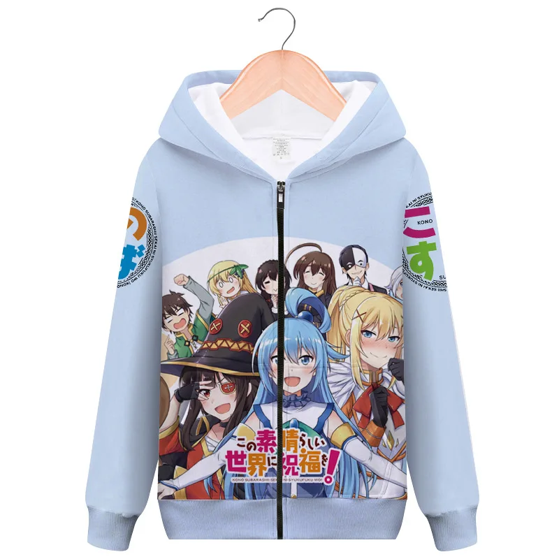 KonoSuba Божье благословение на этот чудесный мир Megumin Aqua куртка с капюшоном косплейный костюм с капюшоном Толстовка в уличном стиле