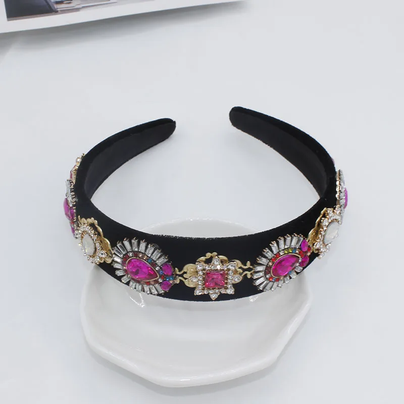 Tiaras and Crowns Vintage Baroque Headband Rhinestone Crystal Flower Bridal Hairband Jewelry Headdress Wedding Hair Accessories | Украшения
