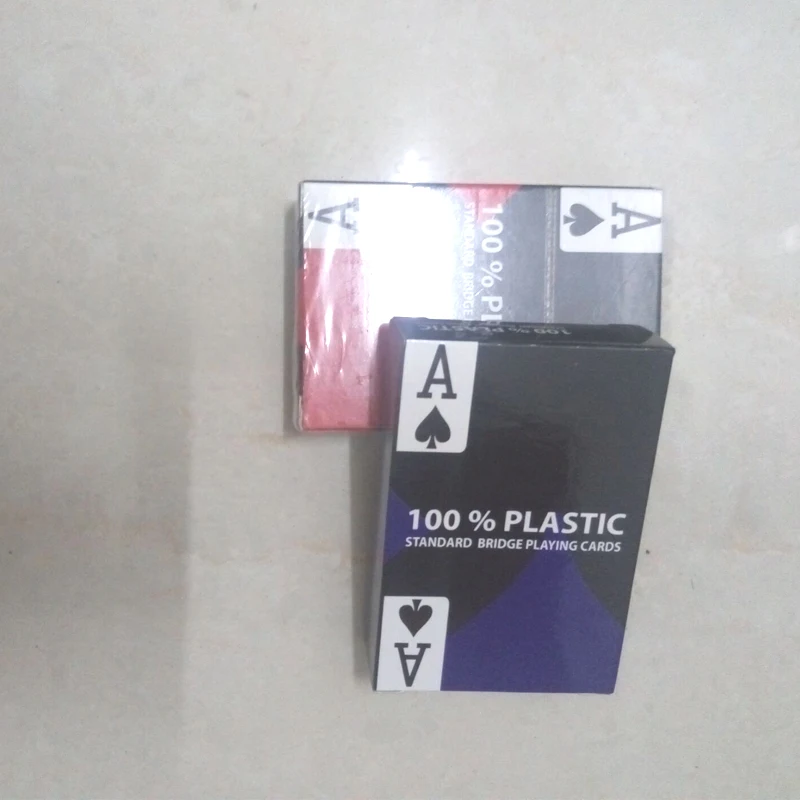 Оптовая продажа 100 пластиковых игральных карт для покера синие и красные