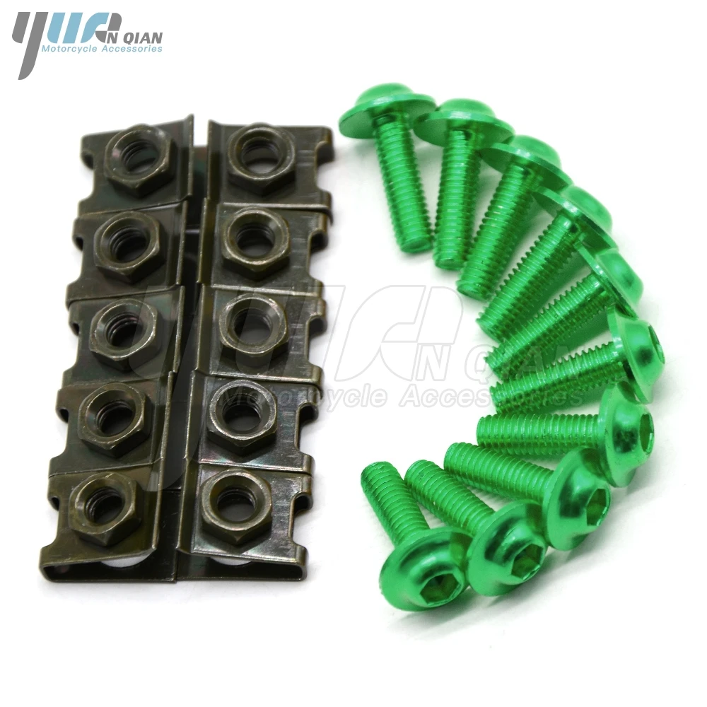 10 pieces 6mm motorcycle fairing body screws for suzuki rm 125 v-strom dl650 drz400 bandit 600 mv agusta f4 rr | Автомобили и