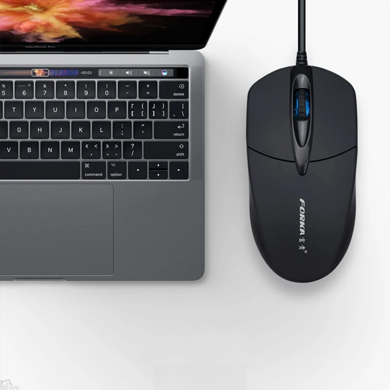 Forka Silent Click USB Проводная компьютерная эргономичная мышь Mute PC Компьютерная игра бизнес для ПК ноутбук офисный аксессуар