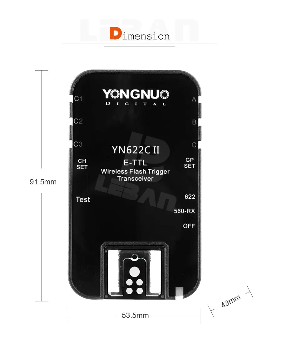 Yongnuo YN-622C II Беспроводной ETTL вспышка триггера приемник передатчик трансивера