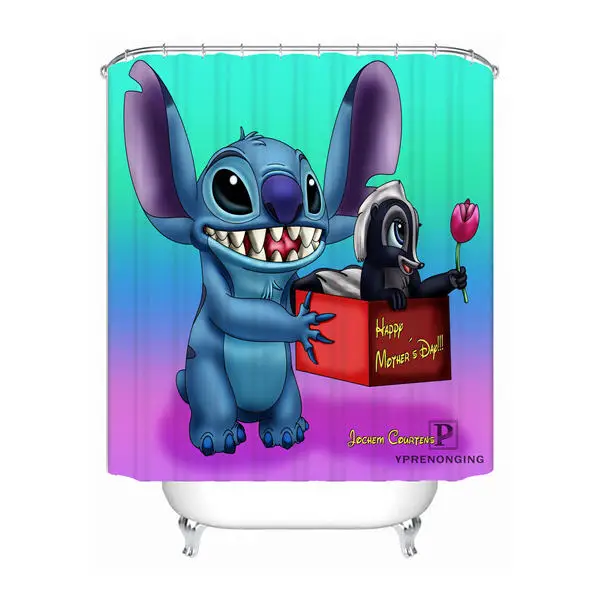 Shower Curtain Пользовательские Лило и Стич Водонепроницаемый душ Шторы Главная Ванна Ванная комната s крючки полиэфирной ткани Multi размеры#180421-Sina-06 - Цвет: Shower Curtain