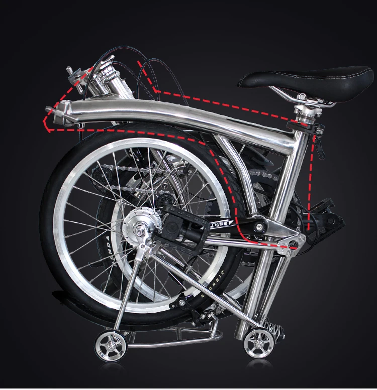TWTOPSE, 1,4 кг, титановая рама для складного велосипеда Brompton, 16 дюймов, легкие детали с ЧПУ, TI3AL2.5V, титан, размер