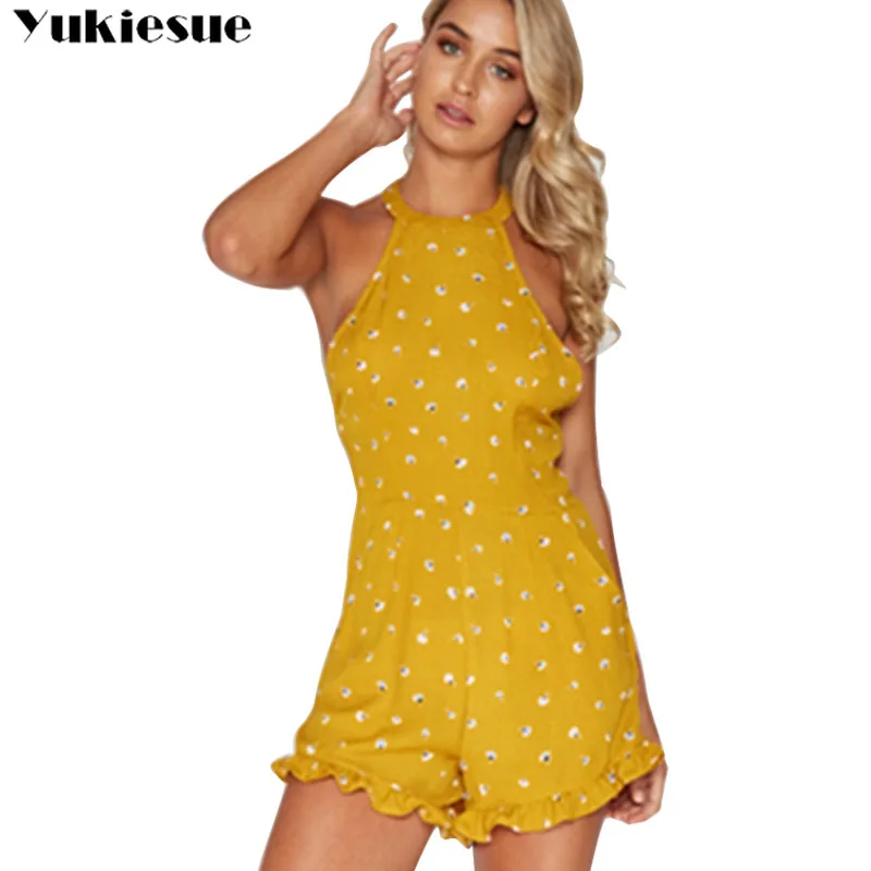 Boho женские комбинезоны с открытой спиной комбинезон женский боди для женщин 2019