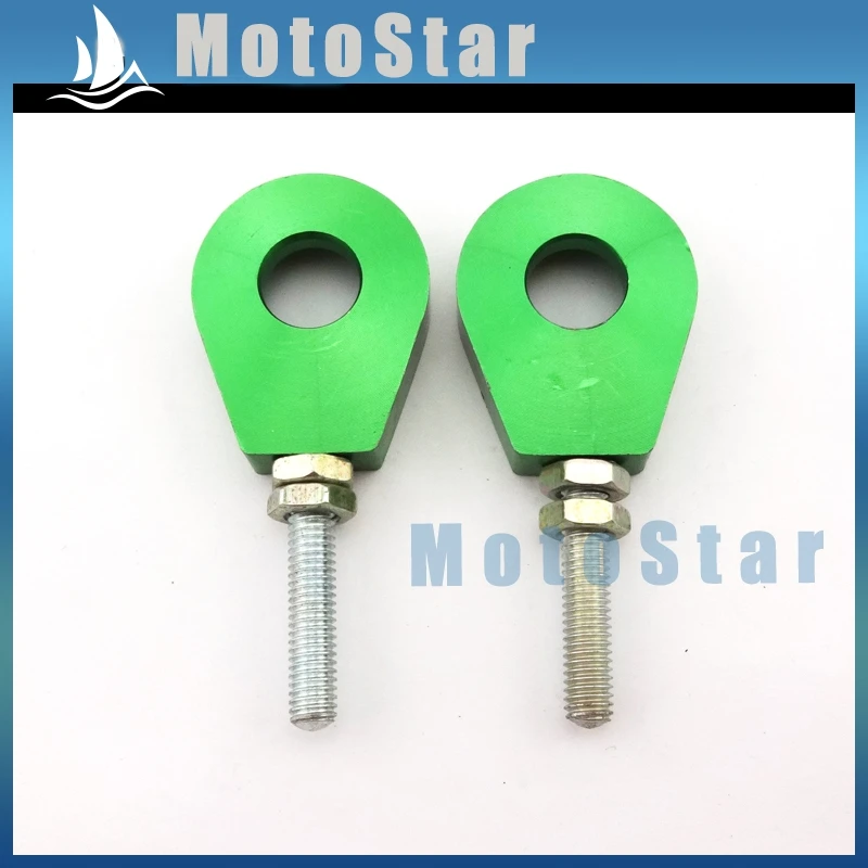 Регулятор натяжения цепи зеленый 12 мм для мотоцикла Питера грязи Lifan Stomp Pitsterpro TTR