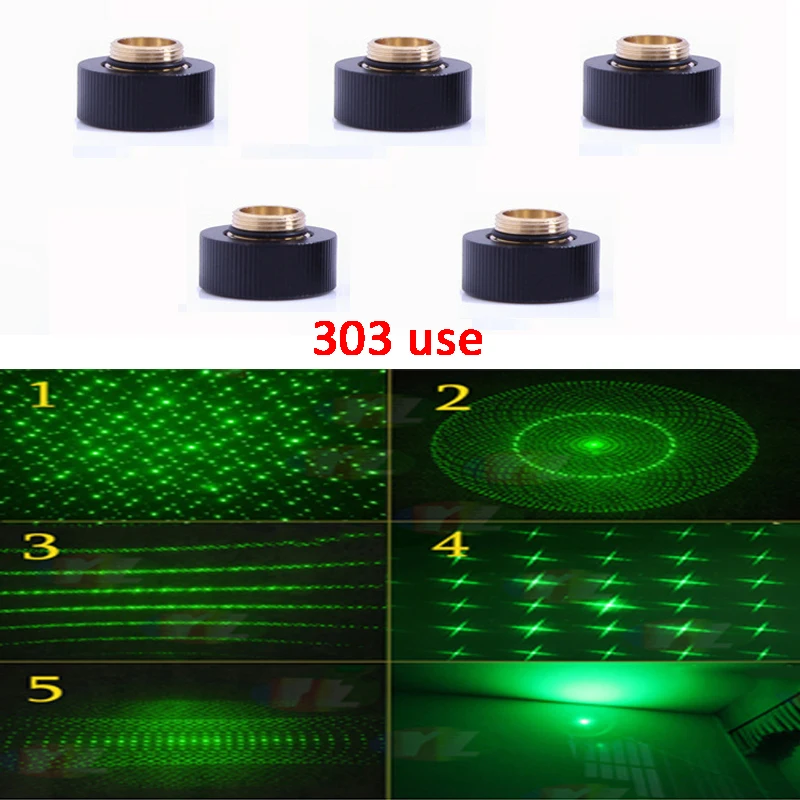 5pcs Green Laser Sight 303 CNC Lasers Pointer Powerful device Adjustable Focus Lazer with Star Cap (Just for laser use) | Спорт и
