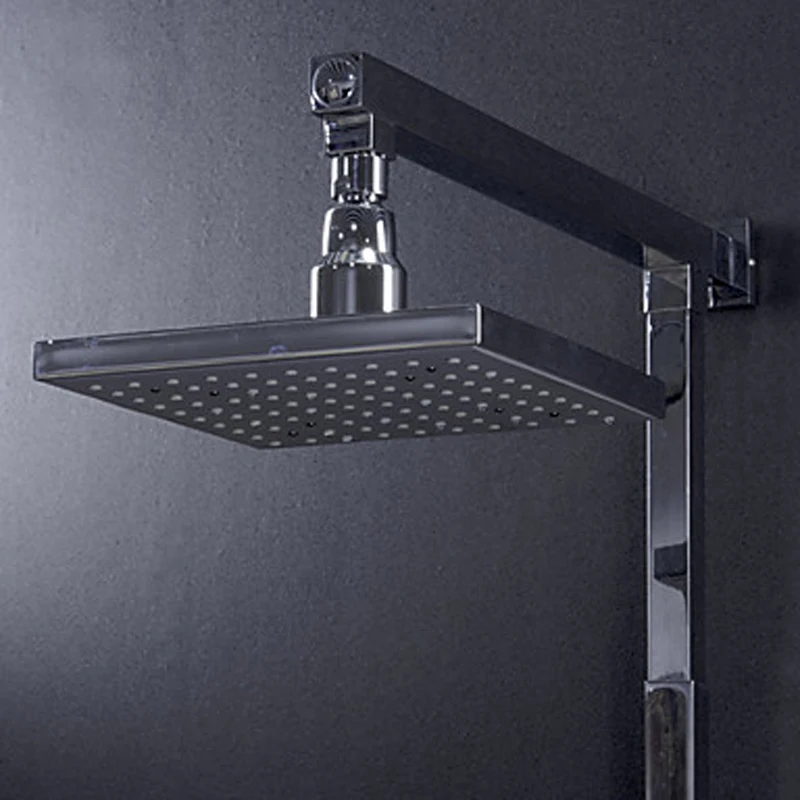 

Freeshipping BAKALA Single Handle Contemporary Color Changing LED Shower Faucet with 8 inch Shower Head +LED Hand Shower