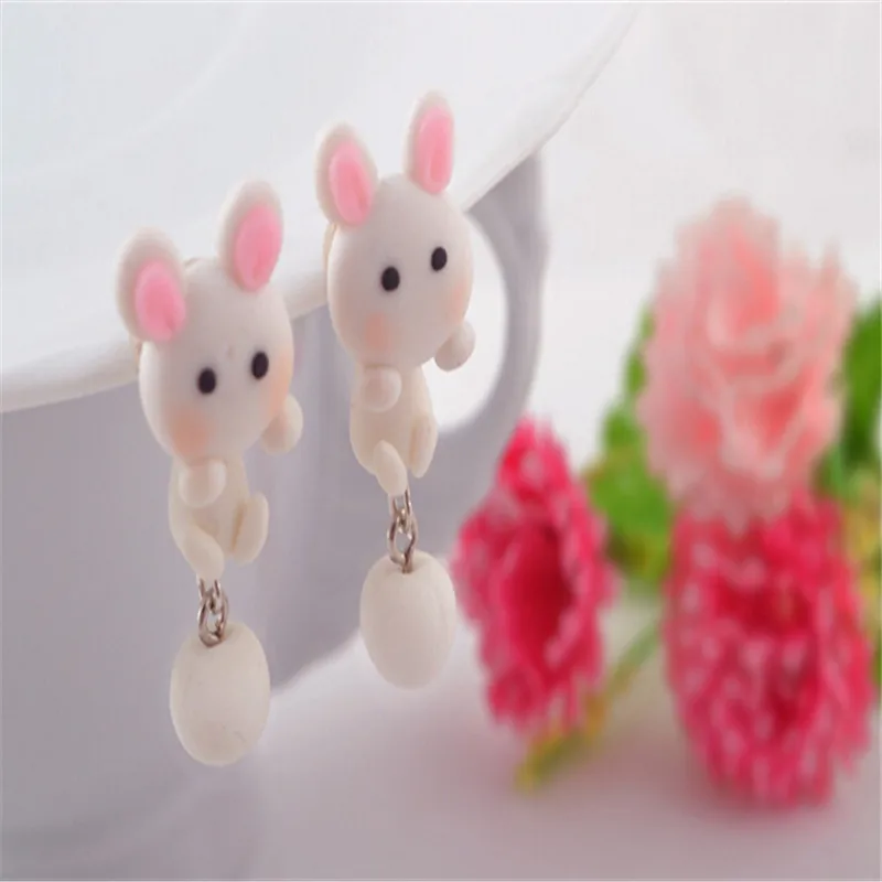 Модные летние стильные милые серьги ручной работы с кроликом для женщин Изящные