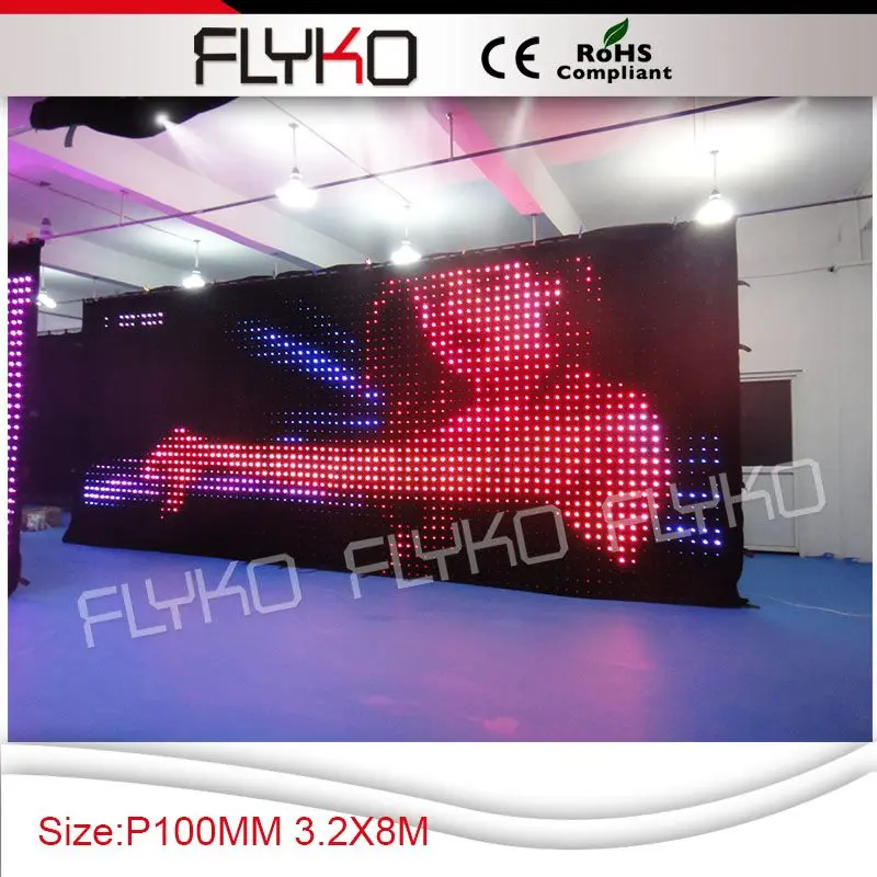 Flyko сцена Индивидуальный размер led P100MM dJ сценический стенд шоу светодиодный