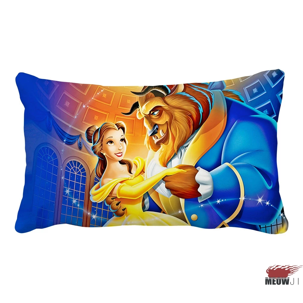 Beauty and The Beast Multi Size Rectangle Throw Pillow Case Free Shipping | Дом и сад