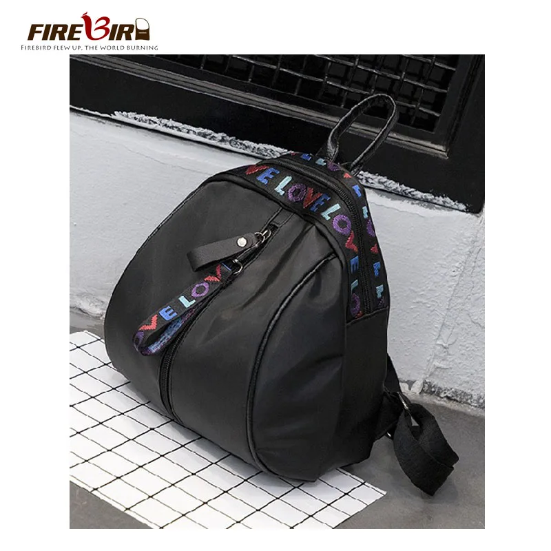 Рюкзак с надписью LOVE для женщин черный Оксфорд нейлон Rugzak студенческий школьный